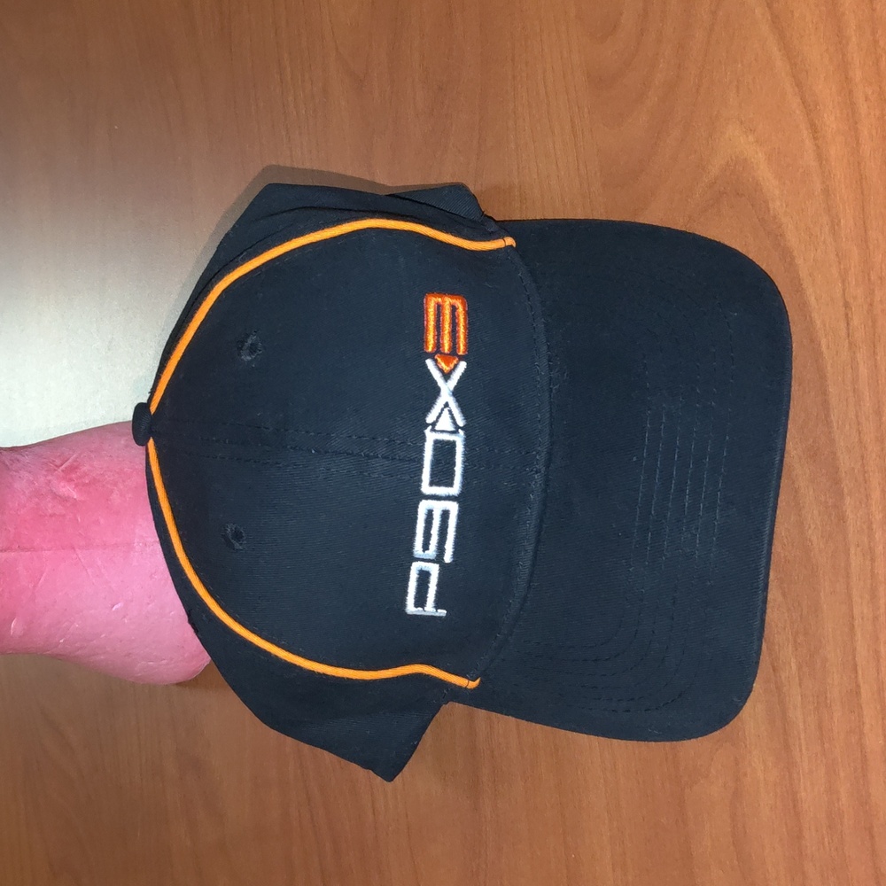 P90X3 Strapback Hat Black One Size Adjustable Embroidered 6 Panel Cotton